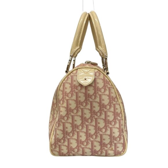 Auth DIOR/ChristianDior Trotteur Cream Pink PVC Patent Leather Handbag - Picture 2 of 16